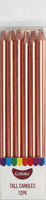 Pearl Rose Gold Cake Candles 12cm Tall. Great Value