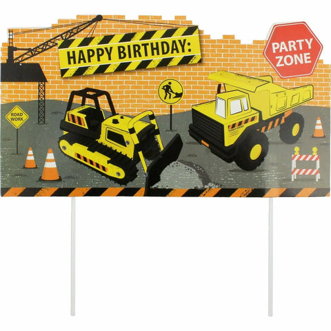 Construction Theme Party Card Cake Topper