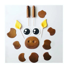 Cute Cow Edible Cake Decorations Kit