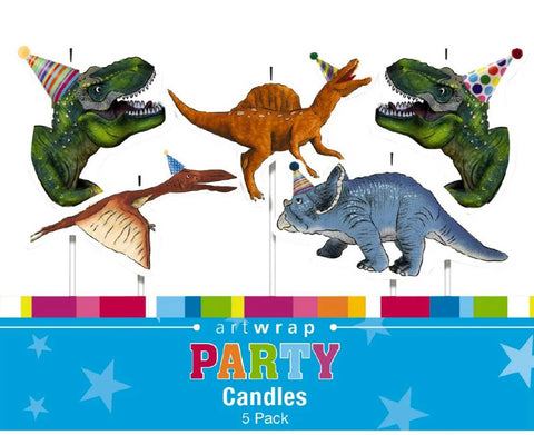Awesome Dinosaur Theme Cake Candle Set - 5 Pick candles