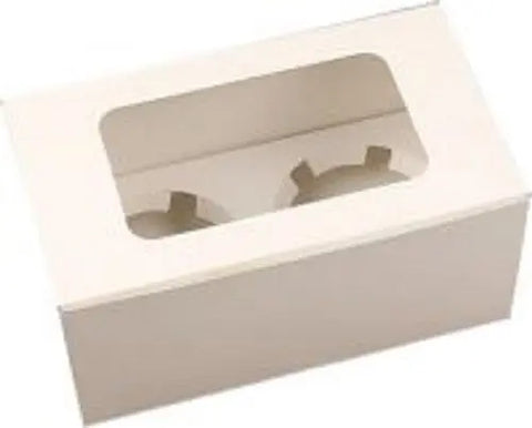 Double Cavity Cupcake Box White