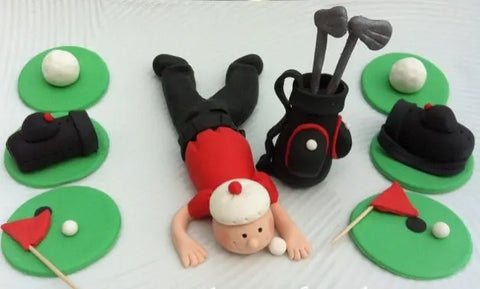 Edible Cake Decorations - Golf Theme. Lots of Fun