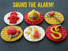 Handmade Fireman Edible Cupcake Toppers.