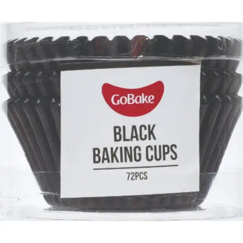 Go Bake Black Baking Cups x72. Premium Greeseproof