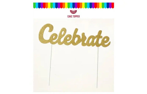 Go Bake Celebrate Gold Card Cake Topper