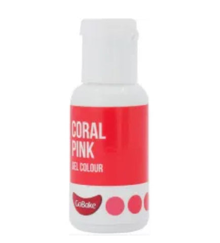Go Bake Coral Food Colouring Gel 21gm. Easy to Use