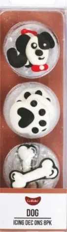 Go Bake Edible Dog Cake Decorations. (8 Pieces Per Pack)