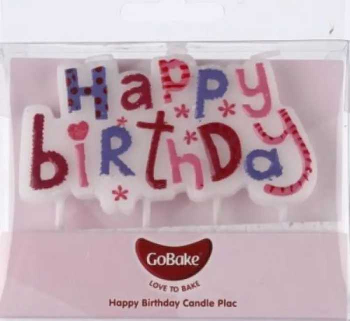 Go Bake Happy Birthday Candle With Plaque Go Bake