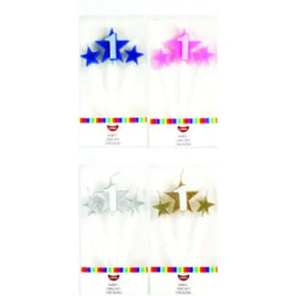 Number 1 Cake Candles- Stars on Picks. Great Value