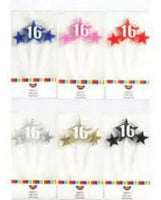 Number 16 Cake Candles- Stars on Picks. Great Value