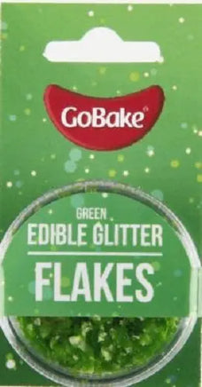 GoBake Green Edible Glitter Flakes 2g