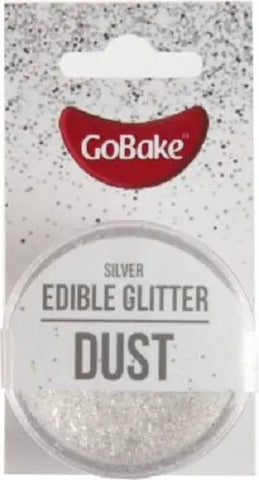 Edible Glitter Dust Silver Sparkle 9gm. 100% Edible
