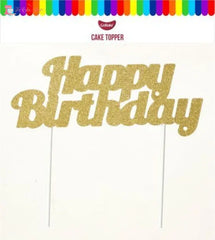 Gold Card Happy Birthday Cake Topper Go Bake