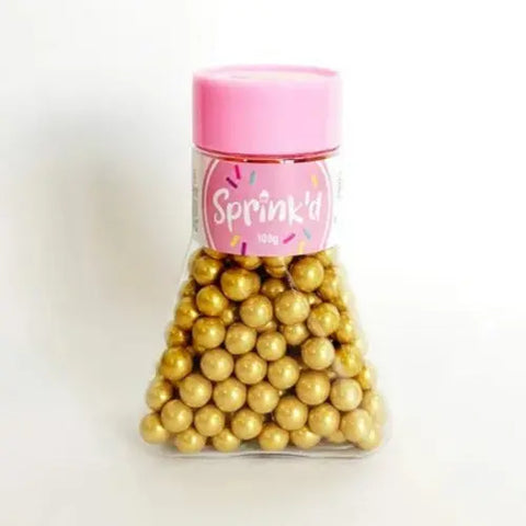 Gold Sugar Balls (Sixlets) 8mm