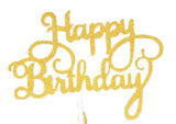 Gold Happy Birthday Gold Cake Topper