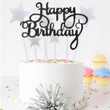Black Card Happy Birthday Cake Topper