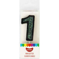Mini Number 1 Candle With Shimmery Glitter.