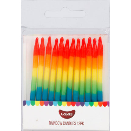 Rainbow Cake Candles 12 Pack