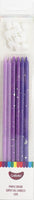 Cake Candles Super Tall 18cm Ombre Purple With Silver Splatter