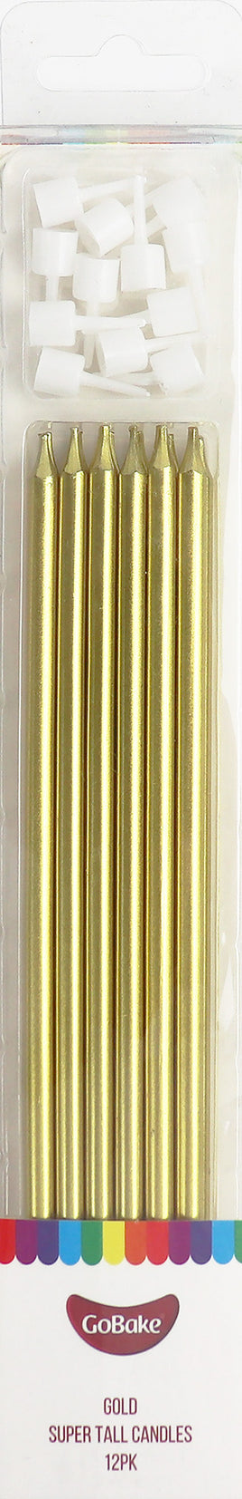Cake Candles Super Tall 18cm Gold. premium Quality