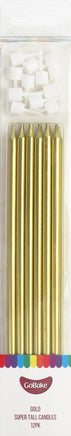 Cake Candles Super Tall 18cm Gold. premium Quality
