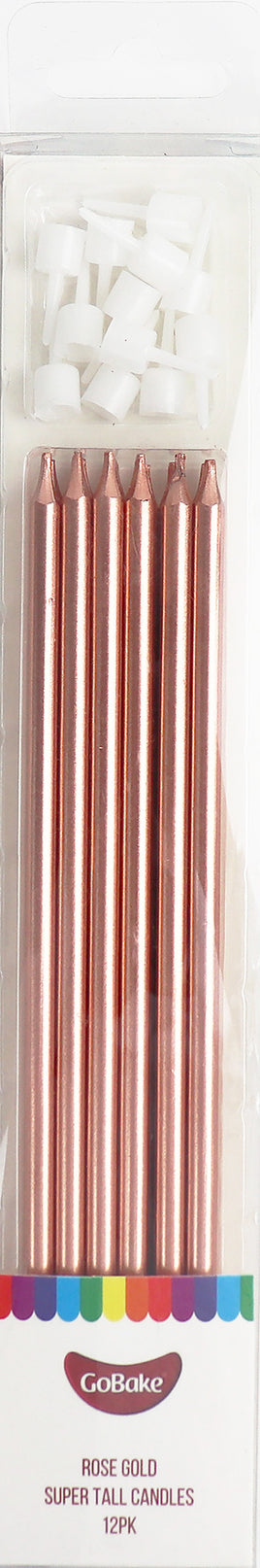 Cake Candles Super Tall 18cm Rose Gold. Premium Quality