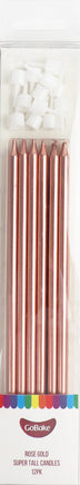Cake Candles Super Tall 18cm Rose Gold. Premium Quality