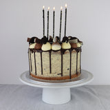 Cake Candles Super Tall 18cm Black with Gold Splatter