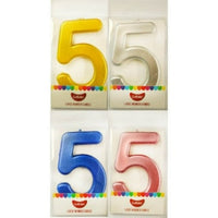 Large number 5 Metallic Candle