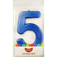 Large number 5 Metallic Candle