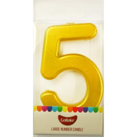 Large number 5 Metallic Candle