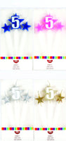 Number 5 Cake Candles- Stars on Picks. Great Value