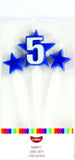 Number 5 Cake Candles- Stars on Picks. Great Value