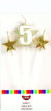 Number 5 Cake Candles- Stars on Picks. Great Value