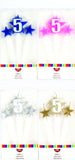 Number 5 Cake Candles- Stars on Picks. Great Value