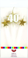 Number 40 Cake Candles- Stars on Picks. Great Value
