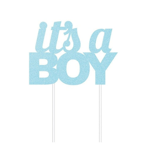 It's a Boy Glitter Card Cake Topper