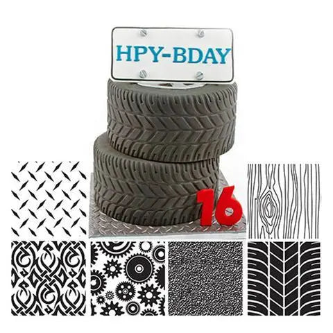Manly Theme Cake Texture Sheets - 6 Designs to Choose From