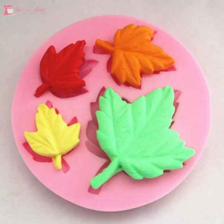 Maple Leaf Silicone Mould - 4 Sized Cavity