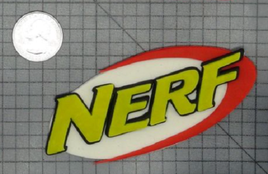 Handmade Edible Nerf Logo Cake Decoration
