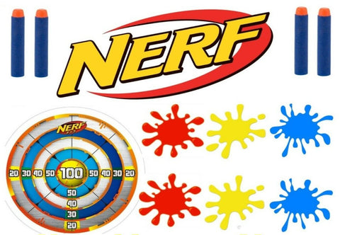 Nerf Theme Wafer Paper Cake Decorations