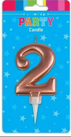 Number 2 Rose Gold Candle