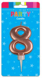 Number 8 Rose Gold Candle