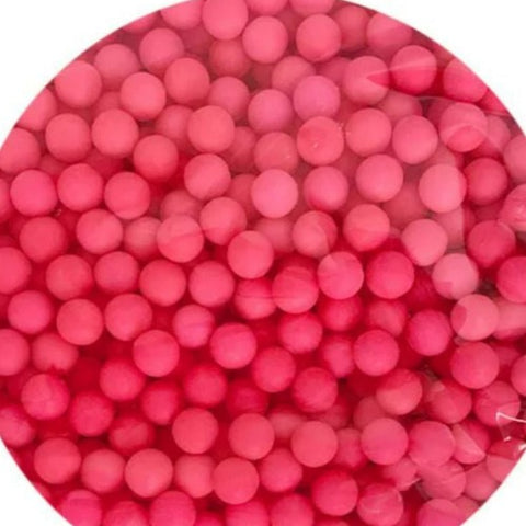 Edible Bright Matt Pink Sugar Balls 8mm
