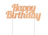 Rose Gold Happy Birthday Cake Topper Artwrap
