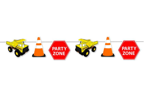 Construction Theme Party Bunting. Cardboard Cut Outs