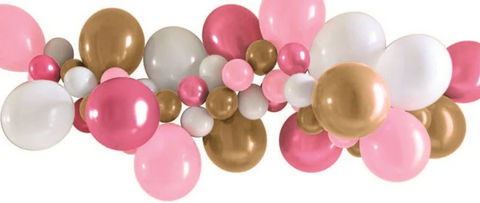 Party Balloon Garland - Pink, White and Gold