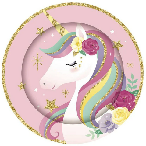 Enchanted Unicorn Paper Party Plates. Adorable