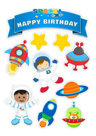 Space Edible Premium Wafer Paper Cake Topper