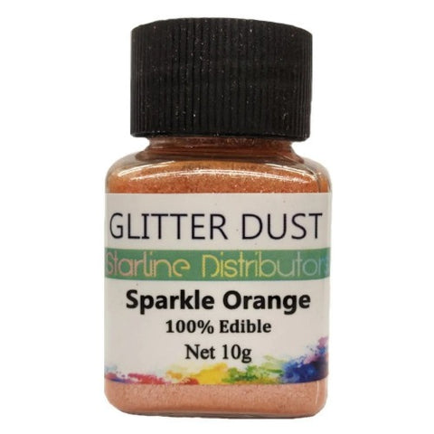 Edible Glitter Dust Orange Sparkle 10gm. 100% Edible